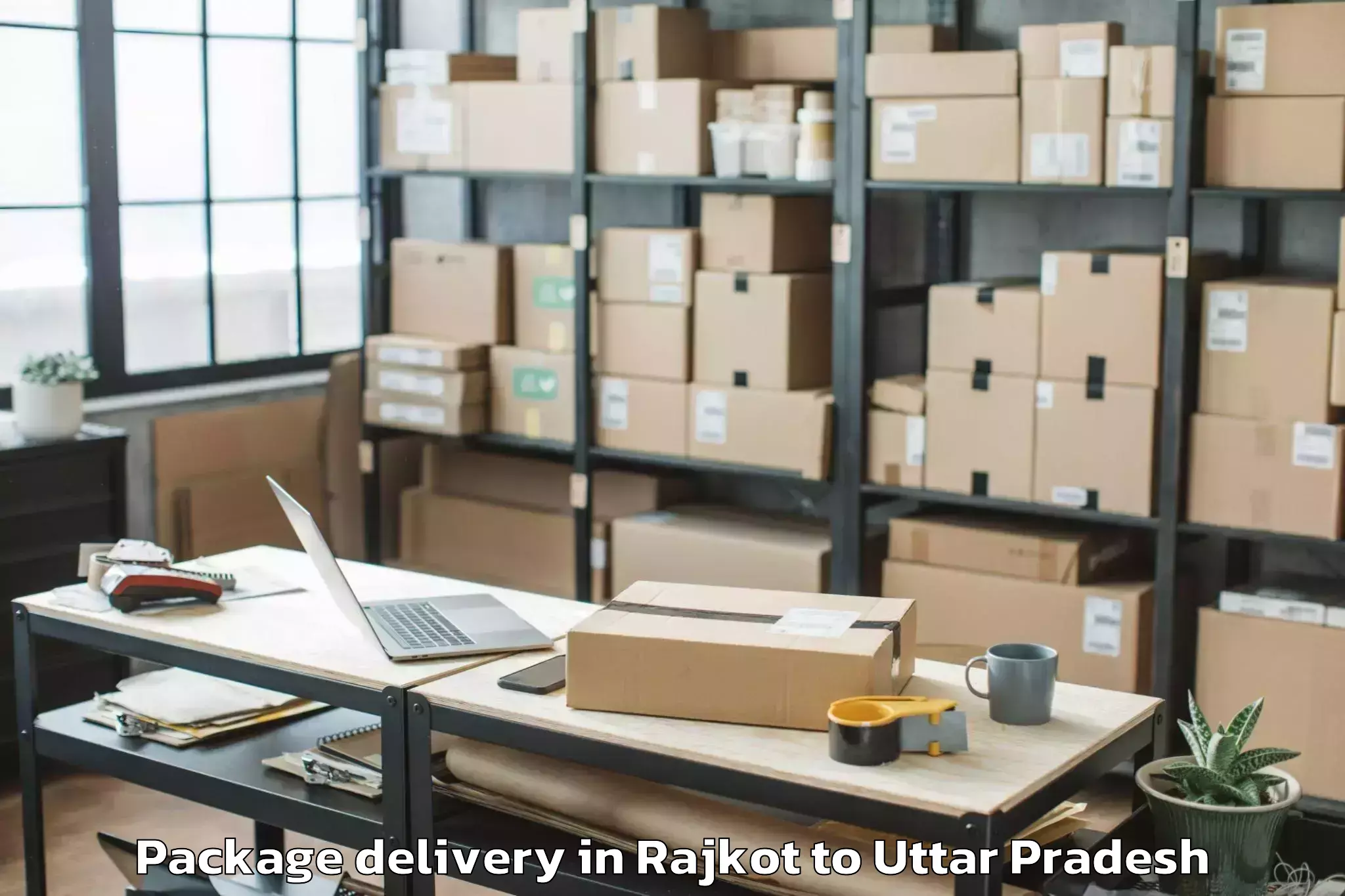 Book Rajkot to Sharda University Greater Noid Package Delivery Online